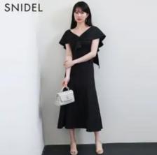 Snidel 2023夏新品荷叶边披肩露背系带连衣裙 SWCO232038 到手约￥469.46