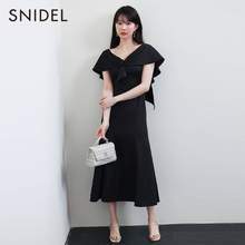 SNIDEL 2023夏新品荷叶边披肩露背系带连衣裙SWCO232038 ￥426.72