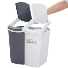 EDO 依帝欧 Edo 日式双桶干湿分离分类垃圾桶大容量带盖按压家用厨房垃圾桶2